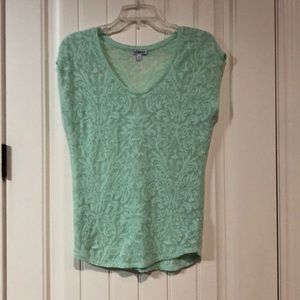Express small sheer mint green tee